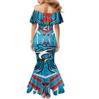 Custom Sharks Rugby ANZAC Family Matching Mermaid Dress and Hawaiian Shirt Gallipoli Soldier With Aboriginal Art