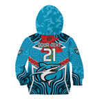 Custom Sharks Rugby ANZAC Kid Hoodie Gallipoli Soldier With Aboriginal Art