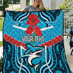 Custom Sharks Rugby ANZAC Quilt Gallipoli Soldier With Aboriginal Art