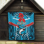 Custom Sharks Rugby ANZAC Quilt Gallipoli Soldier With Aboriginal Art