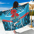 Custom Sharks Rugby ANZAC Sarong Gallipoli Soldier With Aboriginal Art