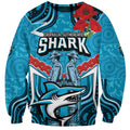 Custom Sharks Rugby ANZAC Sweatshirt Gallipoli Soldier With Aboriginal Art