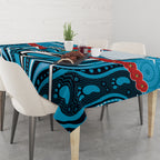 Custom Sharks Rugby ANZAC Tablecloth Gallipoli Soldier With Aboriginal Art