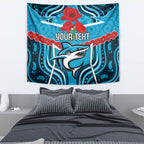 Custom Sharks Rugby ANZAC Tapestry Gallipoli Soldier With Aboriginal Art
