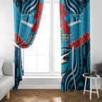 Custom Sharks Rugby ANZAC Window Curtain Gallipoli Soldier With Aboriginal Art