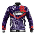 Custom Storm Rugby ANZAC Baseball Jacket Melbourne Gallipoli Soldier With Aboriginal Art