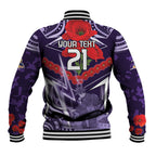 Custom Storm Rugby ANZAC Baseball Jacket Melbourne Gallipoli Soldier With Aboriginal Art