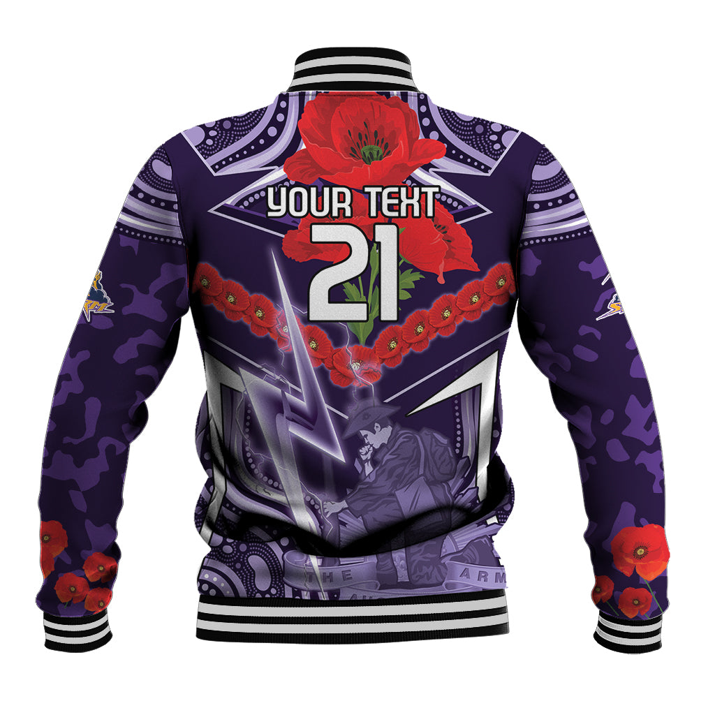 Custom Storm Rugby ANZAC Baseball Jacket Melbourne Gallipoli Soldier With Aboriginal Art