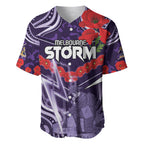 Custom Storm Rugby ANZAC Baseball Jersey Melbourne Gallipoli Soldier With Aboriginal Art