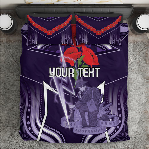 Custom Storm Rugby ANZAC Bedding Set Melbourne Gallipoli Soldier With Aboriginal Art