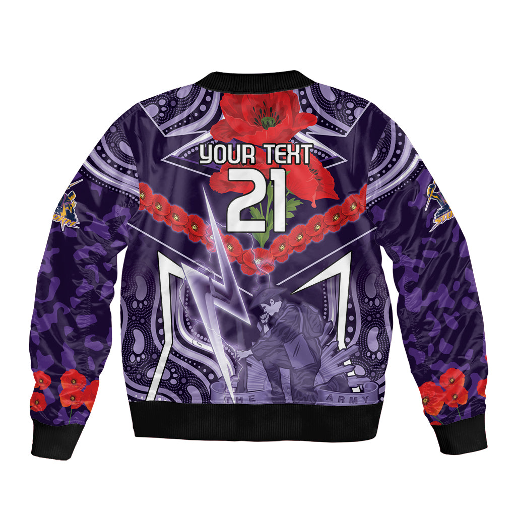 Custom Storm Rugby ANZAC Bomber Jacket Melbourne Gallipoli Soldier With Aboriginal Art