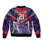Custom Storm Rugby ANZAC Bomber Jacket Melbourne Gallipoli Soldier With Aboriginal Art