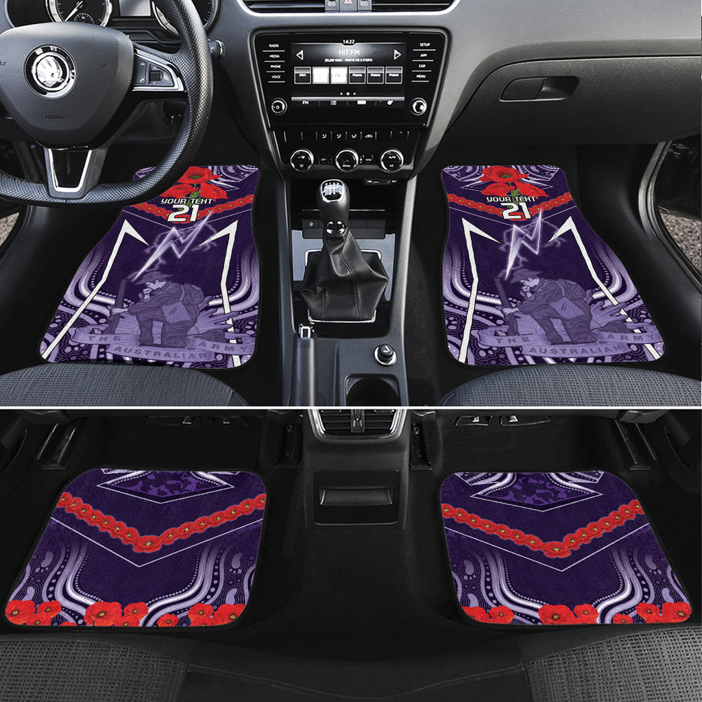 Custom Storm Rugby ANZAC Car Mats Melbourne Gallipoli Soldier With Aboriginal Art
