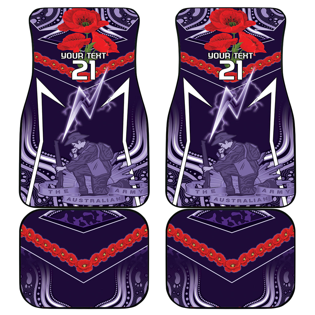 Custom Storm Rugby ANZAC Car Mats Melbourne Gallipoli Soldier With Aboriginal Art