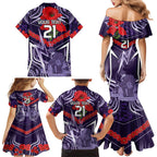 Custom Storm Rugby ANZAC Family Matching Mermaid Dress and Hawaiian Shirt Melbourne Gallipoli Soldier With Aboriginal Art