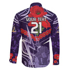 Custom Storm Rugby ANZAC Family Matching Summer Maxi Dress and Hawaiian Shirt Melbourne Gallipoli Soldier With Aboriginal Art