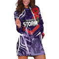 Custom Storm Rugby ANZAC Hoodie Dress Melbourne Gallipoli Soldier With Aboriginal Art