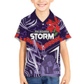 Custom Storm Rugby ANZAC Kid Hawaiian Shirt Melbourne Gallipoli Soldier With Aboriginal Art