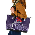 Custom Storm Rugby ANZAC Leather Tote Bag Melbourne Gallipoli Soldier With Aboriginal Art