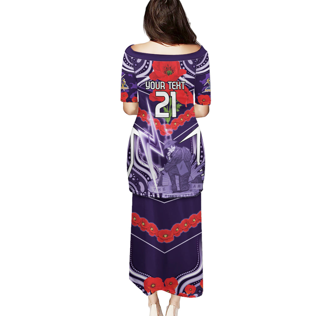 Custom Storm Rugby ANZAC Puletasi Melbourne Gallipoli Soldier With Aboriginal Art