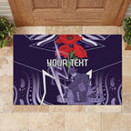 Custom Storm Rugby ANZAC Rubber Doormat Melbourne Gallipoli Soldier With Aboriginal Art