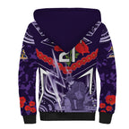 Custom Storm Rugby ANZAC Sherpa Hoodie Melbourne Gallipoli Soldier With Aboriginal Art