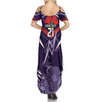 Custom Storm Rugby ANZAC Summer Maxi Dress Melbourne Gallipoli Soldier With Aboriginal Art