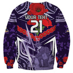 Custom Storm Rugby ANZAC Sweatshirt Melbourne Gallipoli Soldier With Aboriginal Art