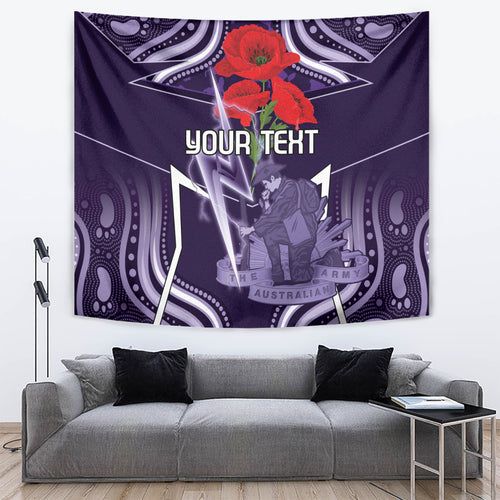 Custom Storm Rugby ANZAC Tapestry Melbourne Gallipoli Soldier With Aboriginal Art