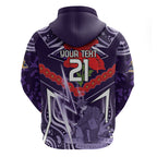 Custom Storm Rugby ANZAC Zip Hoodie Melbourne Gallipoli Soldier With Aboriginal Art