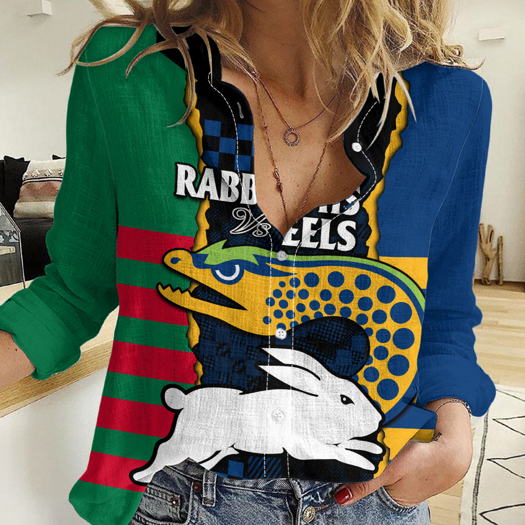 NRL Combine Rabbitohs and Eels Women Casual Shirt LT9