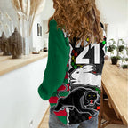 (Custom Text And Number) NRL Combine Rabbitohs and Panthers Women Casual Shirt LT9