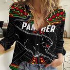 Panthers Liquorice Allsorts Rugby Aboriginal Women Casual Shirt LT9