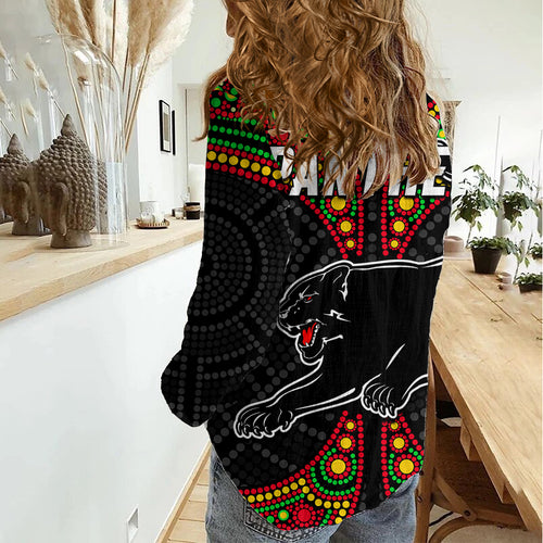 Panthers Liquorice Allsorts Rugby Aboriginal Women Casual Shirt LT9