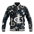 Custom Carlton Blues NAIDOC Week 2024 Baseball Jacket Fire Burning Aboriginal Dots Art