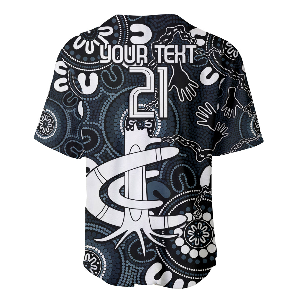 Custom Carlton Blues NAIDOC Week 2024 Baseball Jersey Fire Burning Aboriginal Dots Art