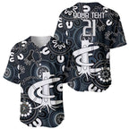 Custom Carlton Blues NAIDOC Week 2024 Baseball Jersey Fire Burning Aboriginal Dots Art