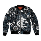 Custom Carlton Blues NAIDOC Week 2024 Bomber Jacket Fire Burning Aboriginal Dots Art