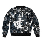 Custom Carlton Blues NAIDOC Week 2024 Bomber Jacket Fire Burning Aboriginal Dots Art