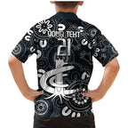Custom Carlton Blues NAIDOC Week 2024 Family Matching Mermaid Dress and Hawaiian Shirt Fire Burning Aboriginal Dots Art