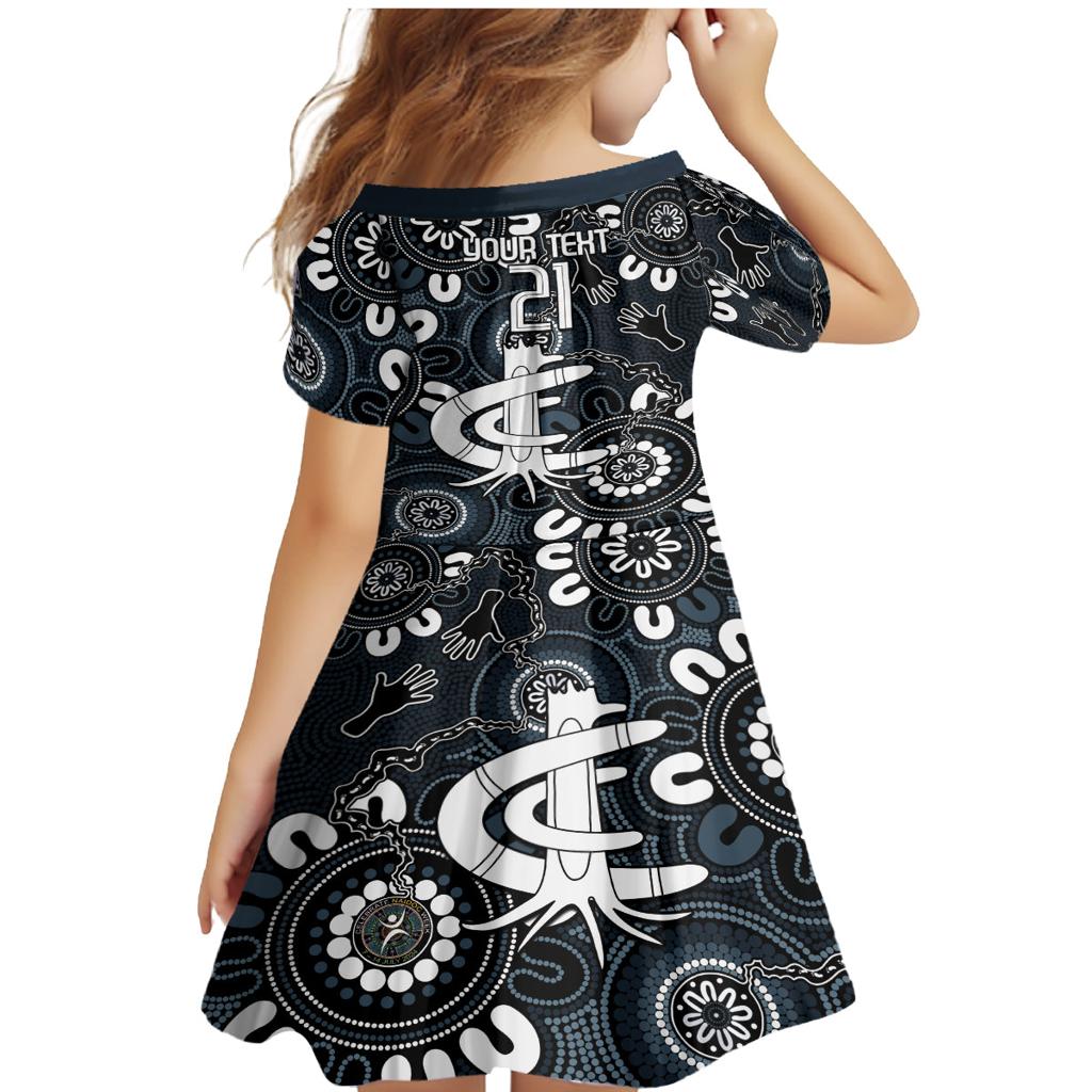 Custom Carlton Blues NAIDOC Week 2024 Family Matching Mermaid Dress and Hawaiian Shirt Fire Burning Aboriginal Dots Art