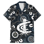 Custom Carlton Blues NAIDOC Week 2024 Family Matching Mermaid Dress and Hawaiian Shirt Fire Burning Aboriginal Dots Art