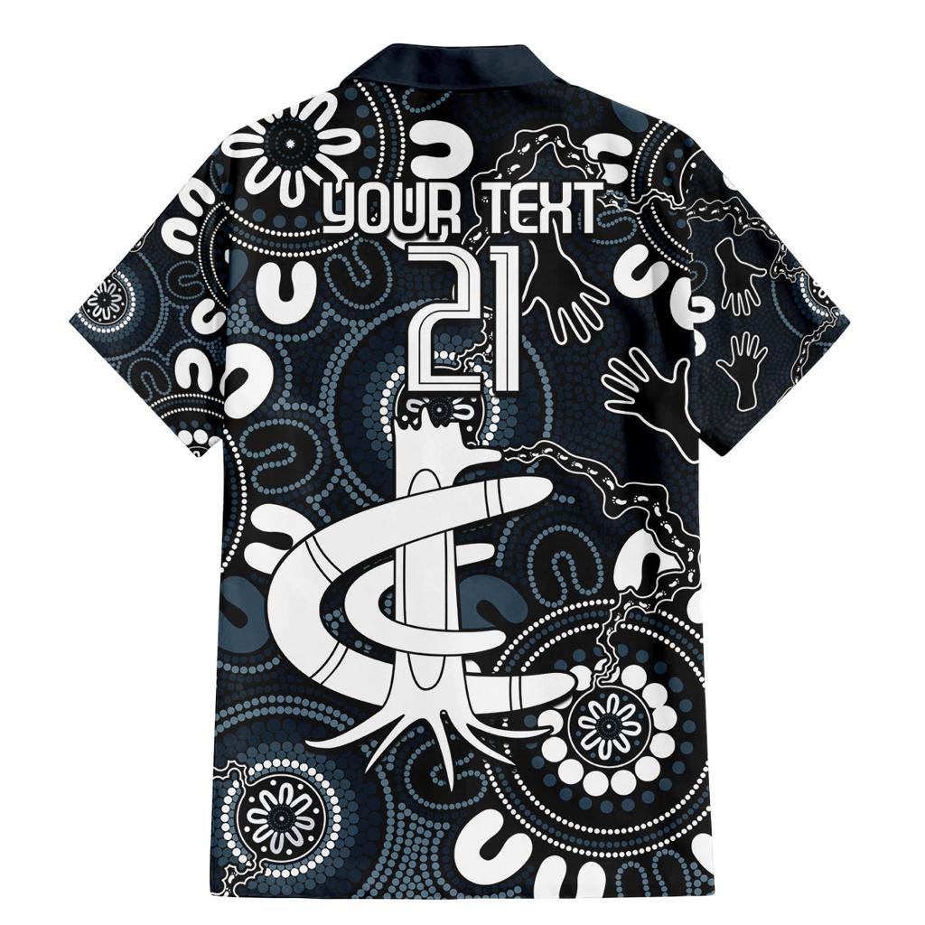 Custom Carlton Blues NAIDOC Week 2024 Family Matching Mermaid Dress and Hawaiian Shirt Fire Burning Aboriginal Dots Art