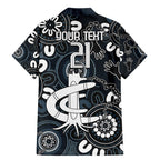 Custom Carlton Blues NAIDOC Week 2024 Family Matching Mermaid Dress and Hawaiian Shirt Fire Burning Aboriginal Dots Art