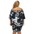 Custom Carlton Blues NAIDOC Week 2024 Family Matching Off Shoulder Short Dress and Hawaiian Shirt Fire Burning Aboriginal Dots Art