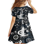 Custom Carlton Blues NAIDOC Week 2024 Family Matching Short Sleeve Bodycon Dress and Hawaiian Shirt Fire Burning Aboriginal Dots Art
