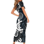 Custom Carlton Blues NAIDOC Week 2024 Family Matching Short Sleeve Bodycon Dress and Hawaiian Shirt Fire Burning Aboriginal Dots Art
