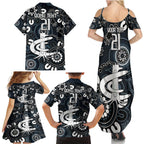 Custom Carlton Blues NAIDOC Week 2024 Family Matching Summer Maxi Dress and Hawaiian Shirt Fire Burning Aboriginal Dots Art
