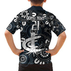 Custom Carlton Blues NAIDOC Week 2024 Family Matching Tank Maxi Dress and Hawaiian Shirt Fire Burning Aboriginal Dots Art