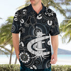 Custom Carlton Blues NAIDOC Week 2024 Hawaiian Shirt Fire Burning Aboriginal Dots Art